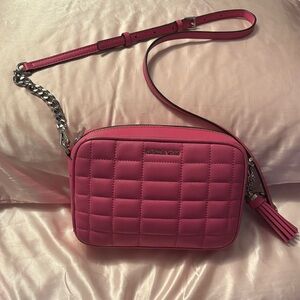Michael Kors Fuchsia Quilted Crossbody Bag